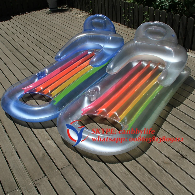 Intex King Kool Lounge Floating Swimming Pool Lounger with Headrest Cupholder 
