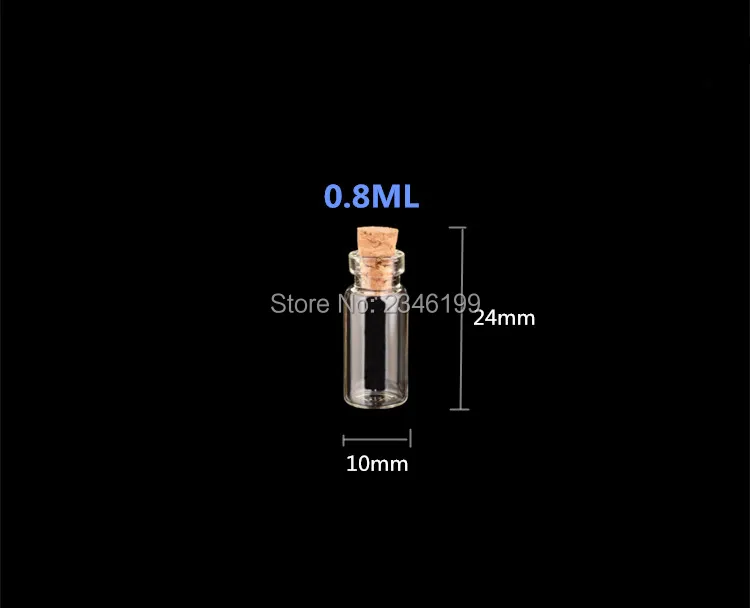 100 шт d10мм 0,5 мл 1 мл 4 мл стеклянная бутылка пробирка с белым винтом/Пробковой Крышкой маска порошок эфирные масла бутылки пустая упаковка