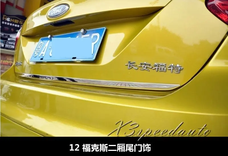 

High Quality Chromed Tailgate rear Trunk Hatch Lower Lid Trim For Ford Focus HATCHBACK 2012 2013 2014