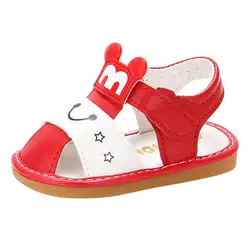 Shaunyging #5008 для детей для маленьких мальчиков девушки мультфильм противоскользящая обувь мягкая подошва скрипучий кроссовки