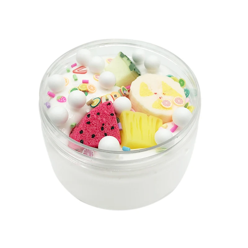 

60ml White Slime Toys Fruit Banana Fruit Cotton Mud Crystal Mud DIY Craft Toy Slime Poke Mud Accessories Toys for Kids Gift