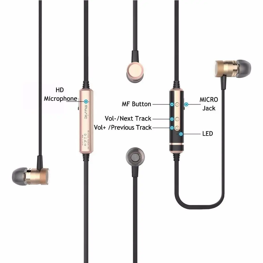 H6 бренд Bluetooth наушники беспроводные шейные спортивные беговые с микрофоном для