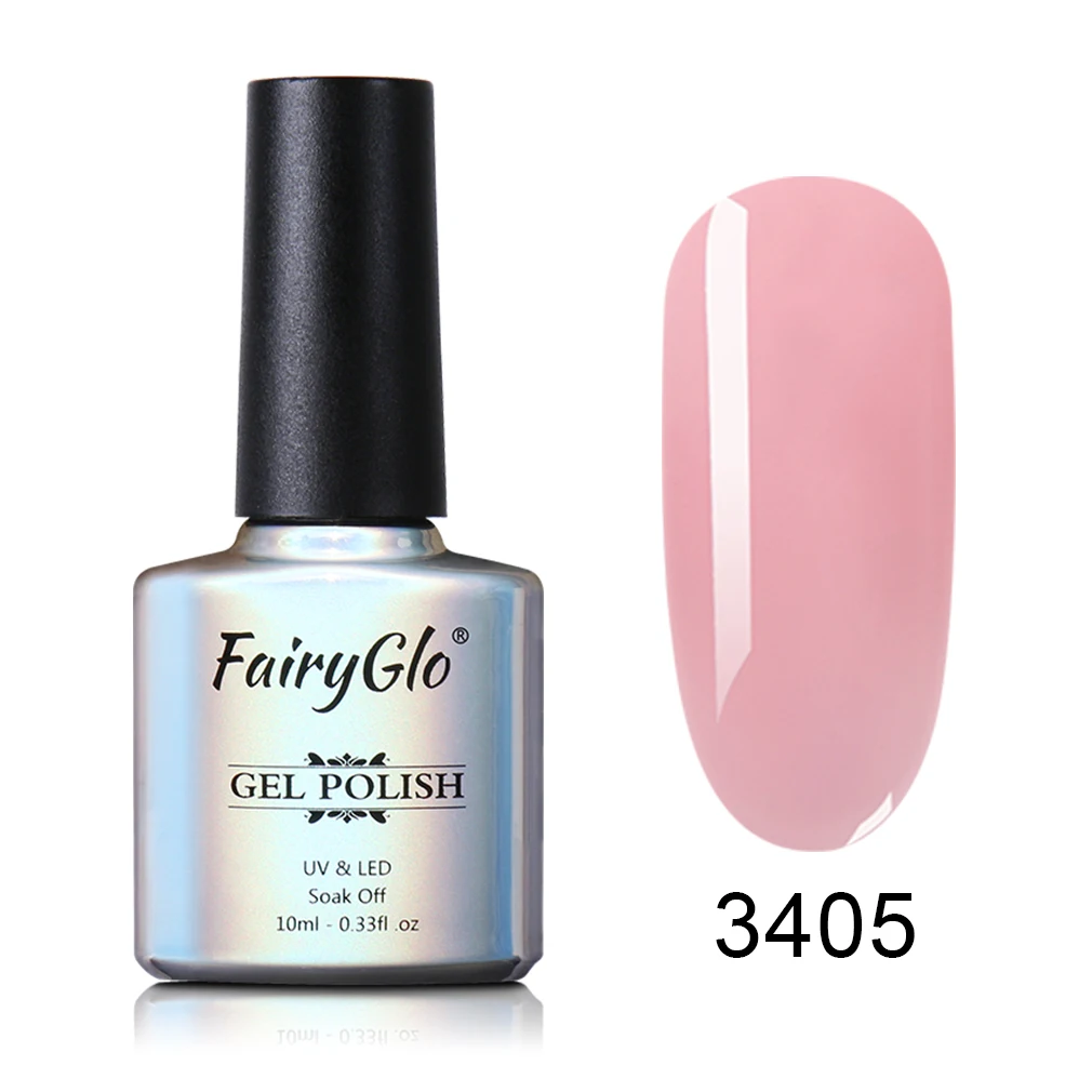 FairyGlo 10 мл Желейный Гель-лак для ногтей полупрозрачный Гель-лак телесного цвета замочить от Vernis Полупостоянный УФ-гель для дизайна ногтей лак - Цвет: 3405