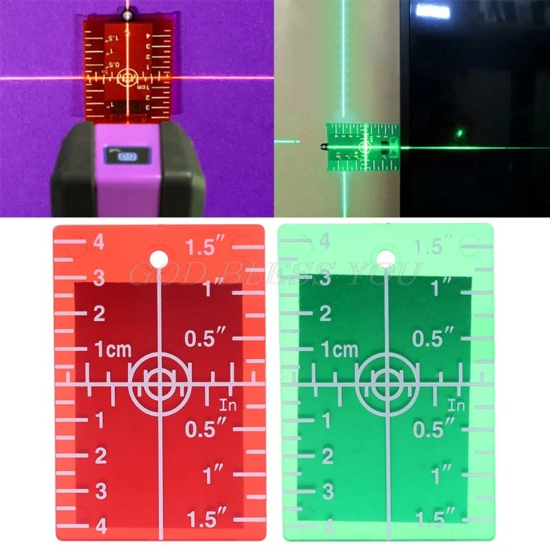 

Laser Target Card Plate For Green and Red Laser Level Target Plate inch/cm
