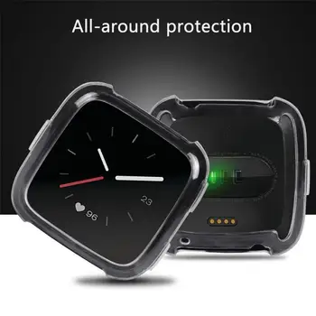 

2019 Transparent Color New Practical TPU Soft Shell Silicone Case 2PCS Versa TPU Smart Watch Case