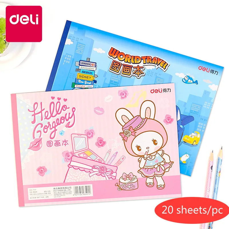 

Deli Painting Paper A4 Children Drawing Book Kawaii Cartoon Sketch Book for Pupils Painting Drawing Creative Painting Supplies