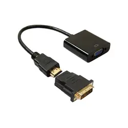 DVI-D 24 + 1 булавки штекерным HDMI к VGA 15Pin женский активный кабель адаптер конвертер Jun23 #2