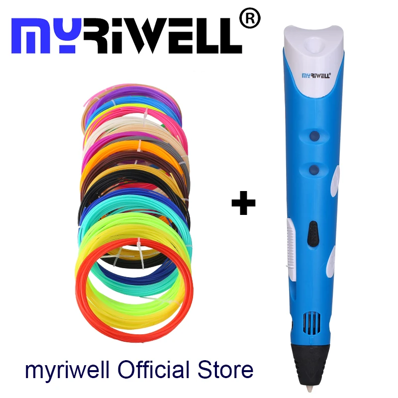 Myriwell Factory Outlet 3D Pen Add 3Color Filaments 3D Printing Pen 3D 1 Generation Best Children