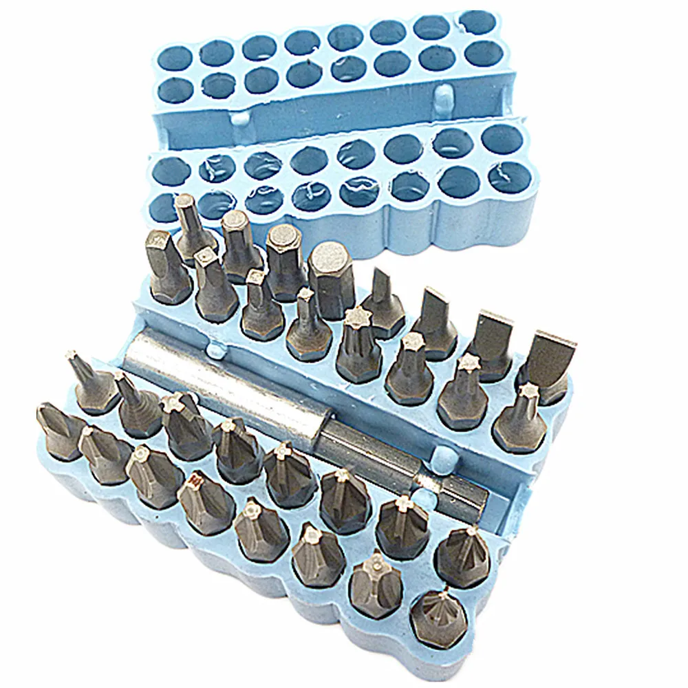 33pc Security Bit Set Tamper Proof - Torx Hex Star