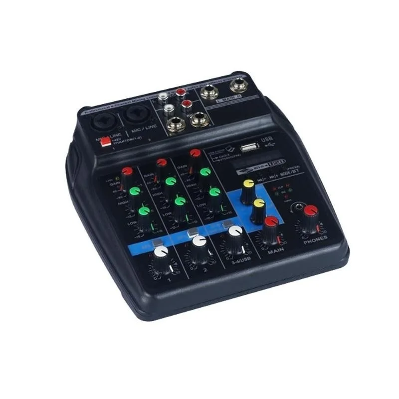 

Newly Mini USB Audio Mixer Amplifier Amp Bluetooth Board 48V Phantom Power 4 Channels for DJ Karaoke FMS19