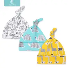 Happyflute/3 шт./лот, детские шапки и кепки, хлопок, детские шапки и кепки с принтом для мальчиков и девочек 0-6 месяцев