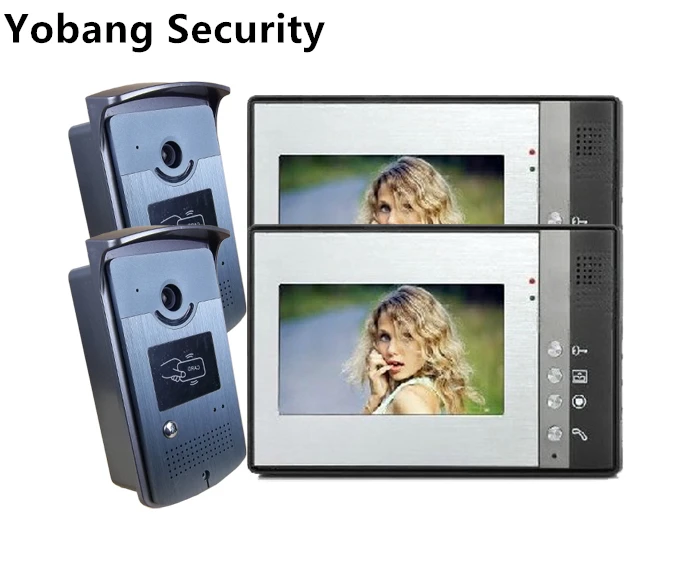 Yobang безопасности Бесплатная доставка 7 дюймов видеодомофон с подкладкой Звонок домофона Системы ИК Камера домофона домашней