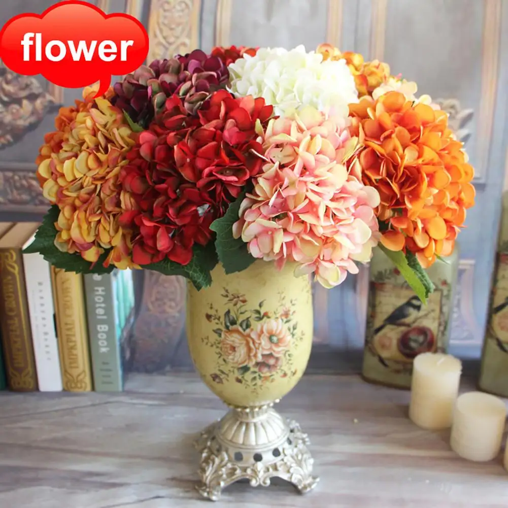 

New 1Pc Artificial Hydrangea Flower Arrangement Desktop Furniture Wedding Decor