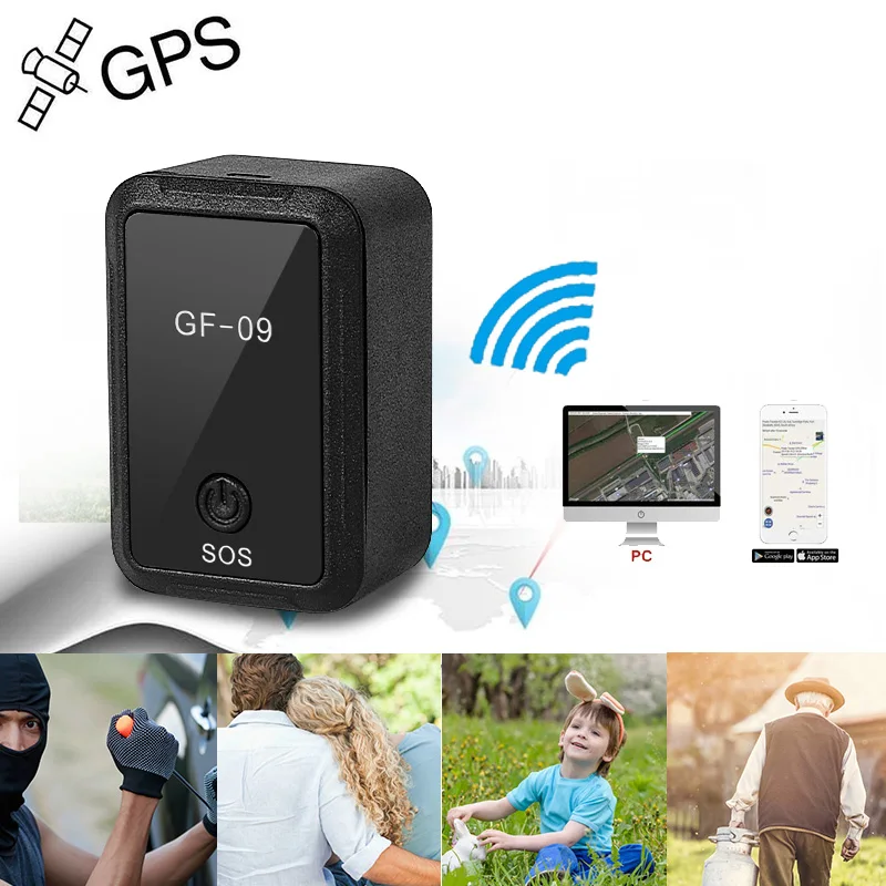 GF-09, мини gps трекер, устройство для отслеживания транспортных средств, установка, gps локатор для отслеживания домашних животных