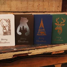 5 шт. Рождественский олень Polar Bear стерео горячего тиснения порока внешней торговли Новогодняя открытка поздравительная открытка Спасибо карты