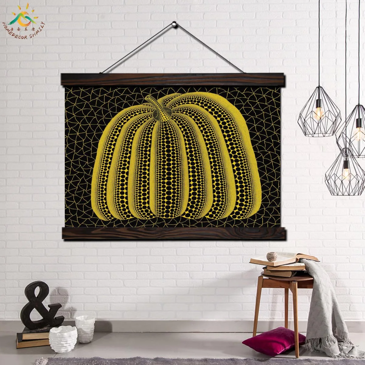 

Yellow Pumpkin Abstract Art Modern Wall Art Print Pop Art Posters and Prints Scroll Canvas Painting Wall Pictures