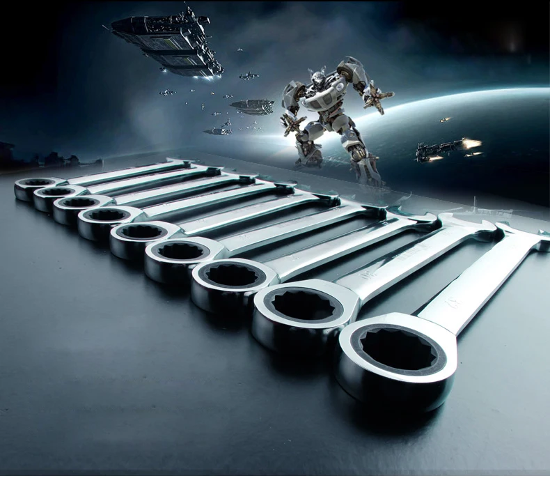 

Ratchet Combination Wrench Metric Spanner for Repair Hand Tools A Set of Key