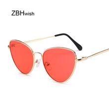 Синие, желтые, красные солнцезащитные очки для женщин, маленькая оправа, фирменный дизайн, Винтажные Солнцезащитные очки для женщин, Ретро стиль, женские солнцезащитные очки, роскошные очки