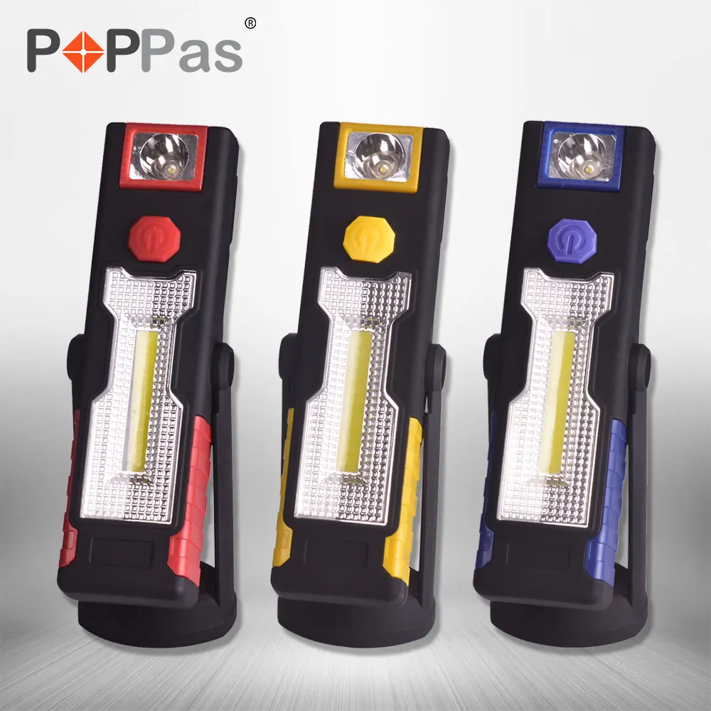 

POPPAS Mirco USB Work Light 8+1 LED Rechargeable Work light inspection Lamp Charging Port Pivoting Magnetic Clip