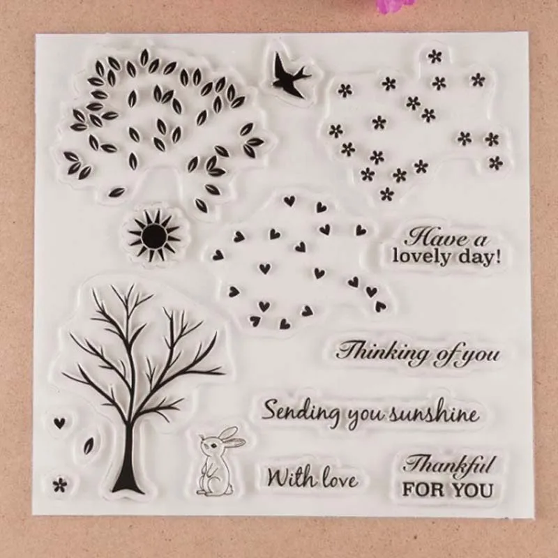 

Sending You sunshine Have love Transparent Clear Stamps stencil rubber silicon Card Photo scrapbook Paper Craft Album Home Decor