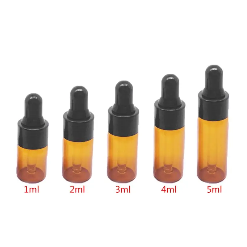 

10pcs Amber Glass Dropper Bottles With Black Cap for Essential Oil Perfume Sample Bottle Aromatherapy