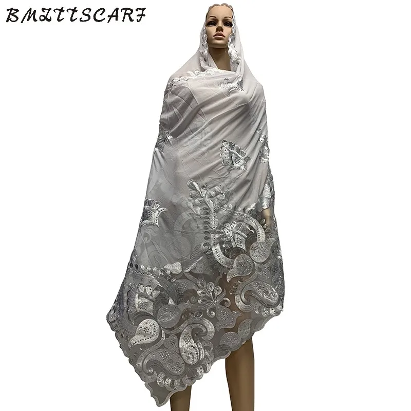 Высококачественные африканские женские шарфы Мягкий Шифоновый Шарф с сеткой, тяжелые шифоновые шарфы для Молиться шарфы BM772 - Цвет: Color 12