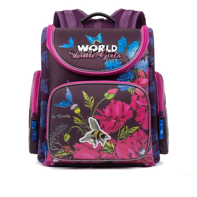 

2017 New Girl School Bag Orthopedic Backpack for Children Flower Prints High Quality Waterproof Nylon Book Bag Kids Satchel