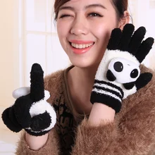 Новинка; модная зимняя Осенняя вязаная перчатки Сенсорный экран мультфильм перчатки из кролика высокое качество теплые перчатки Для женщин Дамская Варежка