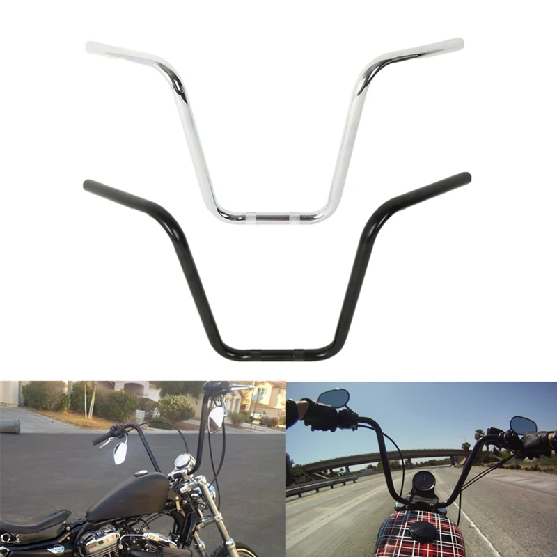 Мотоциклетная вешалка 14 дюймов Rise Ape руль 1 дюйм для Harley Sportster XL 883 1200 хромированная