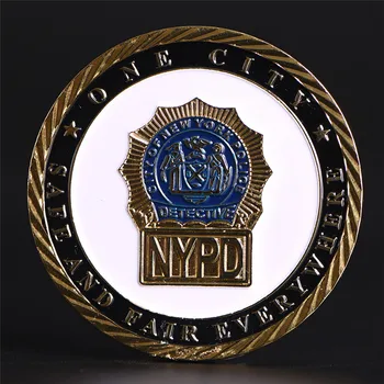 

1 Pcs Police Department Gold Plated Coin Commemorative New York Challenge Collection Coin
