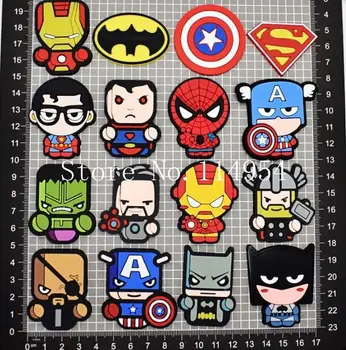 

New 100 pcs cartoon mix superheros Planar PVC Embellishment Decor Flat back Decor, DIY Making A-84