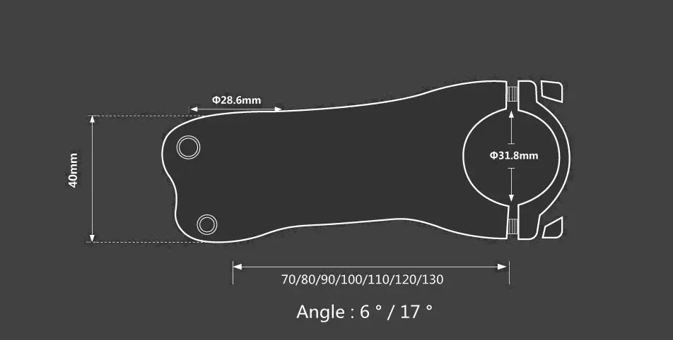 Без логотипа углеродный стержень глянец 3 K углеродного волокна кронштейн крепления руля велосипеда горный велосипед запчасти 6/17 градусов для руля зажим 31,8*70-130 мм
