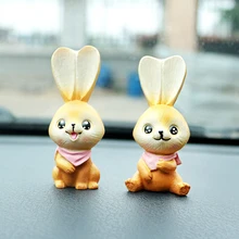 2 шт./компл. автомобильный орнамент мини-пасторальный стиль кролик мультфильм кошка игрушка Автомобили Интерьер приборная панель украшения аксессуары Подарки