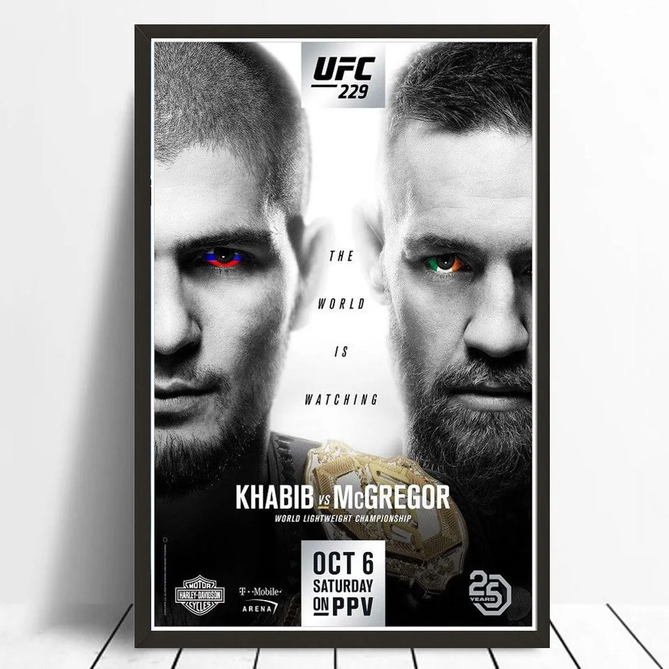 FX1440 Khabib Nurmagomedov vs Conor McGregor Hot UFC 229 Fight Event Poster Art Silk Light Canvas