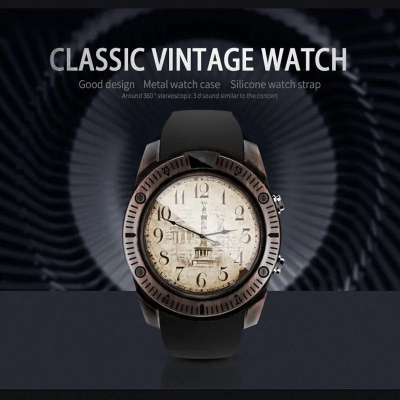 

Retro Smart Watch Men With Reminder MP3 Camera Support TF SIM Card IP67 Waterproof Wrist Smartwatch For IOS Android Phone KY003