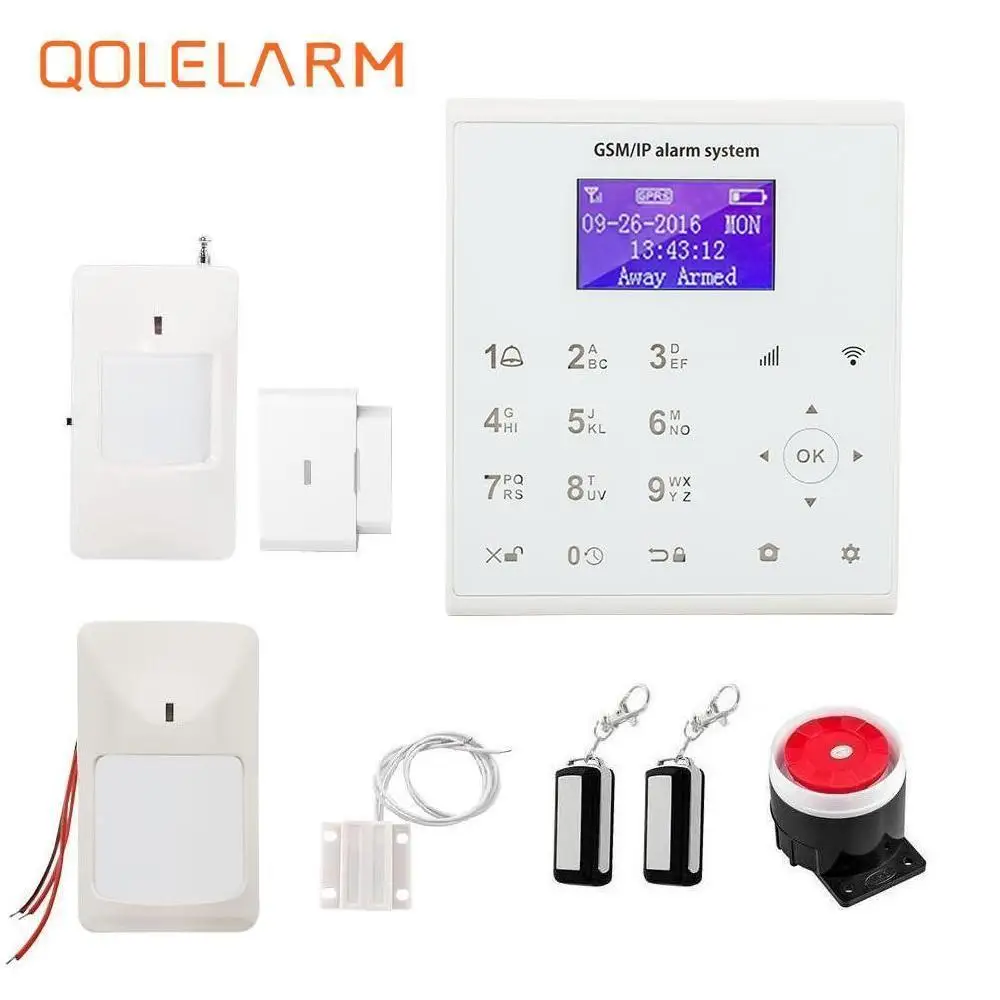 

QOLELARM U8 LCD wifi gsm alarm system house security Home Burglar Protection intruder with wire wireless motion sensor