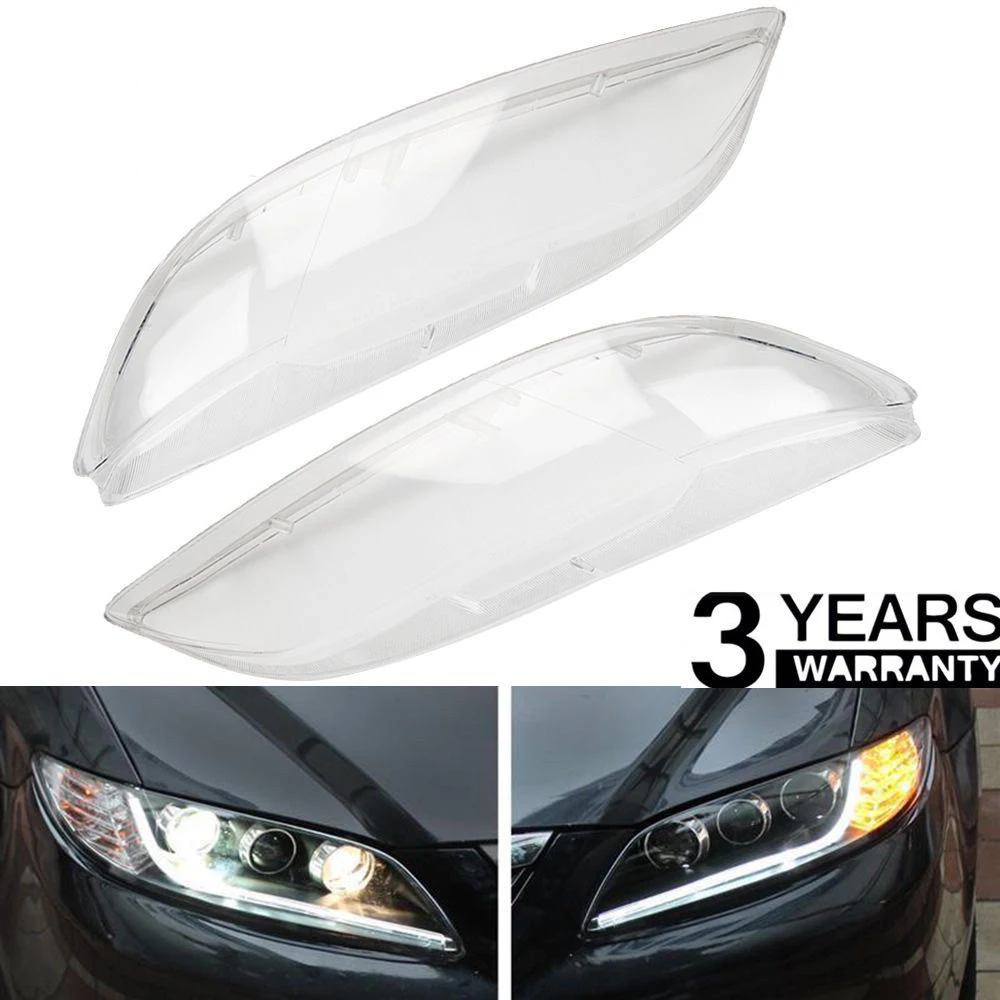 

1 Pair Left & Right Headlight Headlamp Clear Lenses Lens Clear Cover Transparent For Car Mazda 6 2003- 2008 High Quality