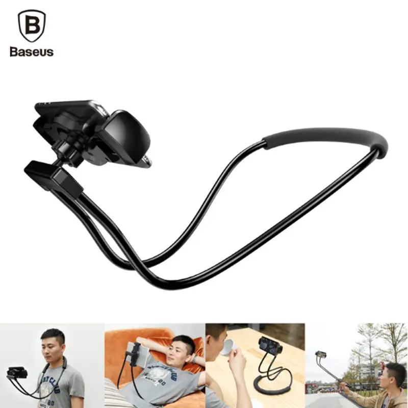 Baseus Flexible Mobile Phone Holder Necklace Long Arm Lazy Bracket font b Smartphone b font Holder