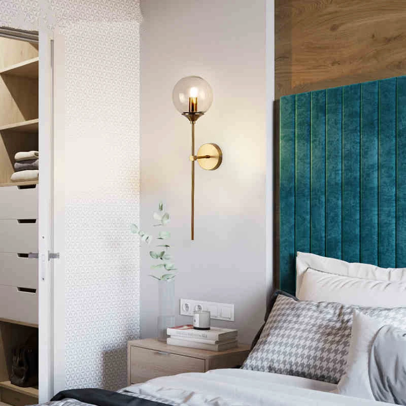 

Abajur Luminaire Nordic Bedroom Lampshade Wall Lamp Bedside Light Simple Magic Bean Molecular Led Lighting Aisle Living Room