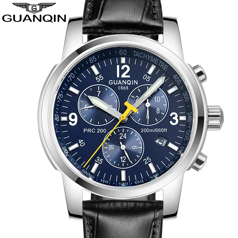GUANQIN Relogio Masculino gq50009 мужские часы Топ бренд класса люкс автоматические механические часы мужские спортивные 200 м водонепроницаемые наручные часы - Цвет: C