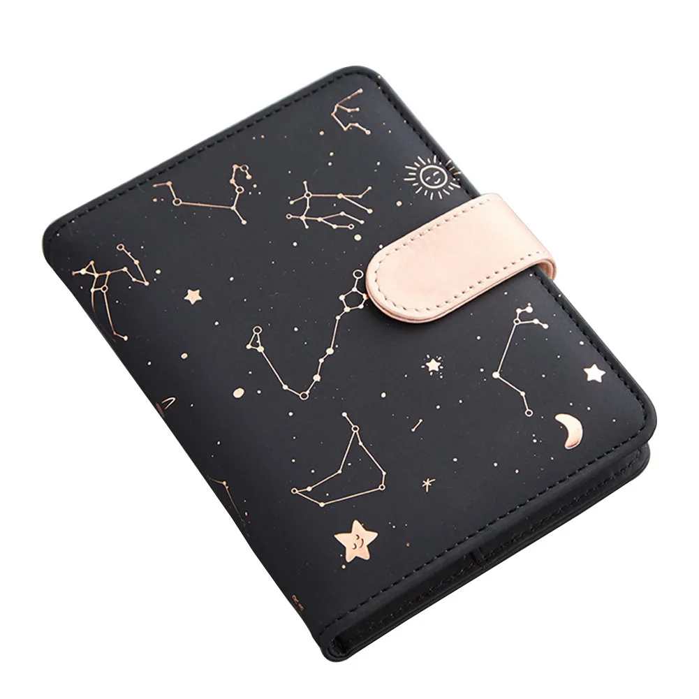 

Button Journals DIY Vocabulary Star Gift Agenda Portable Office Note Book Scheduler PU Cover Monthly Planner Doodle Pocket Size