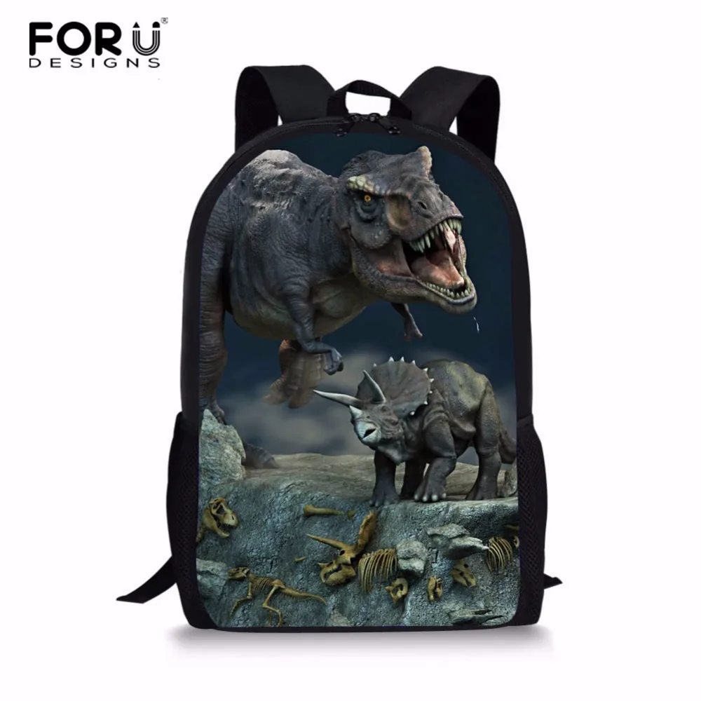 FORUDESIGNS 3D Jurassic World Dinosaur Backpack 16 Inch School Bags for