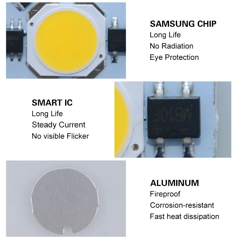Светодиодный чип COB 9 Вт 7 Вт 5 Вт 3 Вт 220 В 110 В вход Смарт IC драйвер подходит для DIY холодный белый/теплый белый Светодиодный прожектор Прожектор