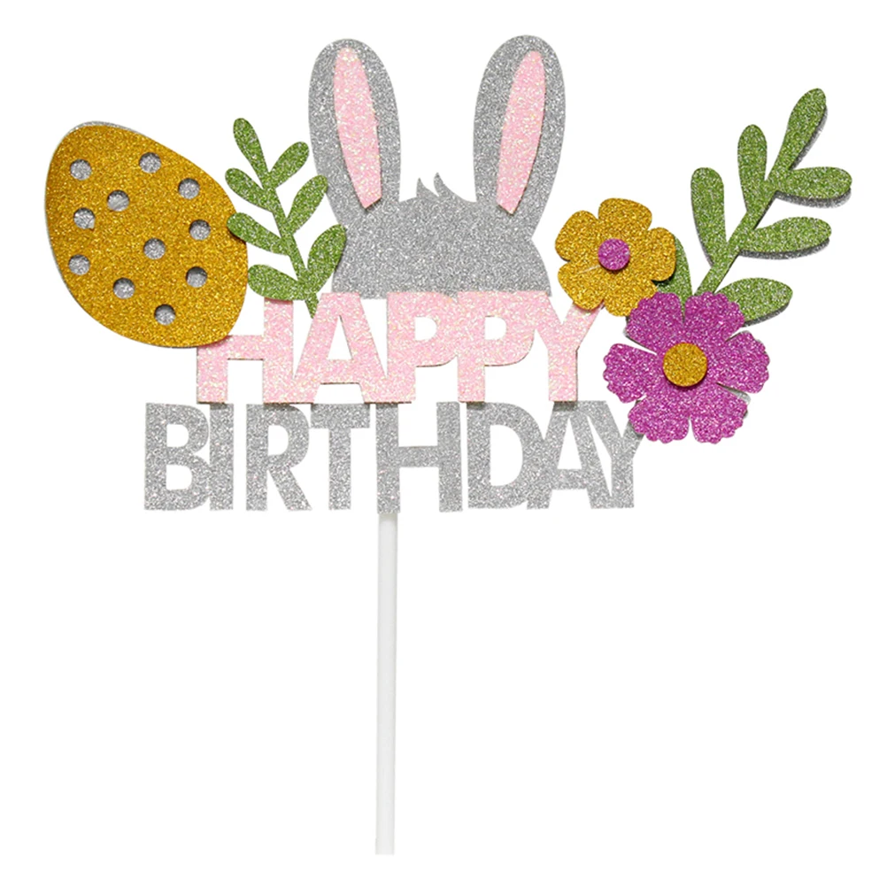 3pcs Cute Rabbit Cake Topper Bunny Happy Birthday Cake Decorating Topper  Cupcake Toppers Placard Easter Party Favors Decoration|Cake Decorating  Supplies| - AliExpress