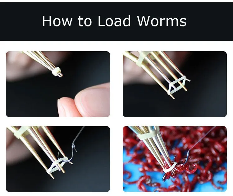 MNFT 2 шт. Малый живой червь Loadng инструмент земляной червь красно-червь личинки загрузочный зажим рыболовный инструмент для ловли карпа