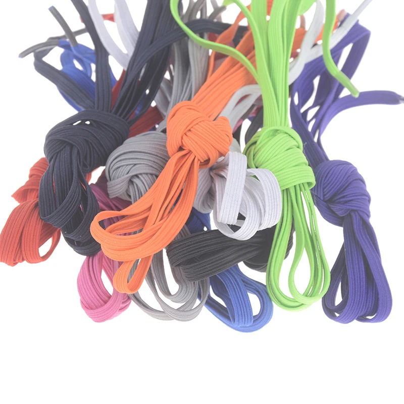 1 Pair 4 Buttons Creative Lazy Elastic No Tie Shoelaces Sports /Running/Jogging Trainer Athletic Shoe Laces DIY For Kids