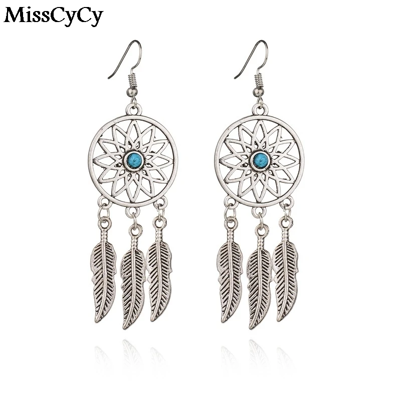 MissCyCy новые модные свисающие серьги для женщин металлическая кисточка перо