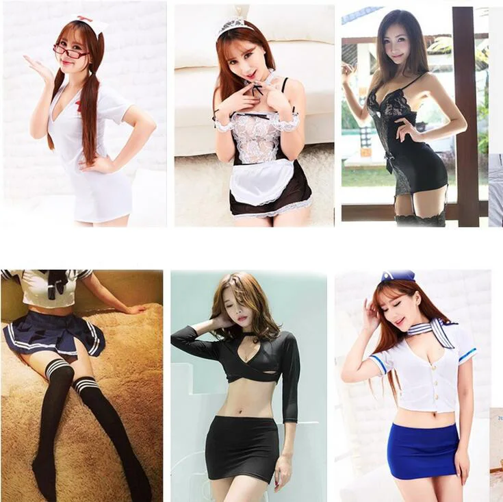 

2019 Ladies Sexy Lingerie Sheer Naughty Maid Uniform Underwear Outfit