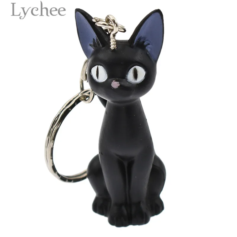 

Lychee Trendy PVC Anime Sailor Moon 3D Luna Shape Key Chains Black Cat Lovely Key Chains Jewelry for Girls Women