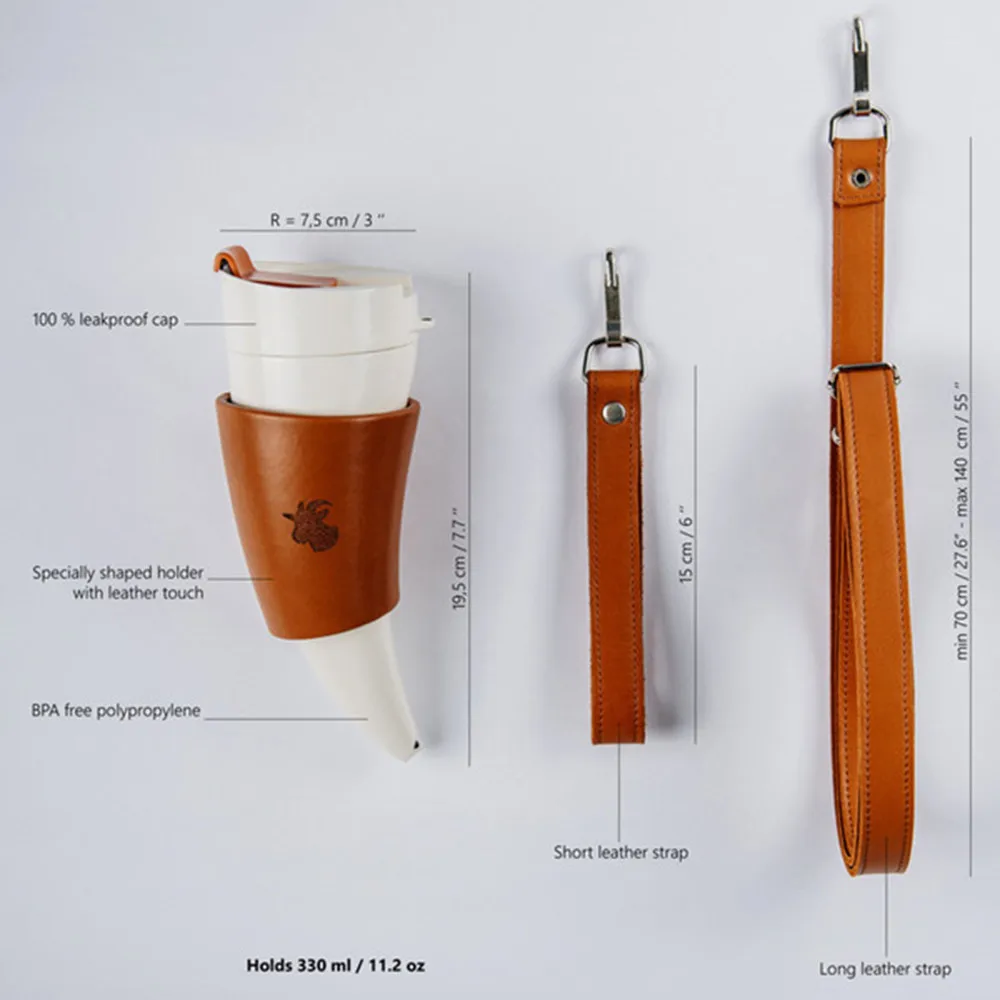 

Eco-friendly 100% White Croissants cup goat horn cup coffee cup creative portable hand holding a cup of coffee Drop Shipping